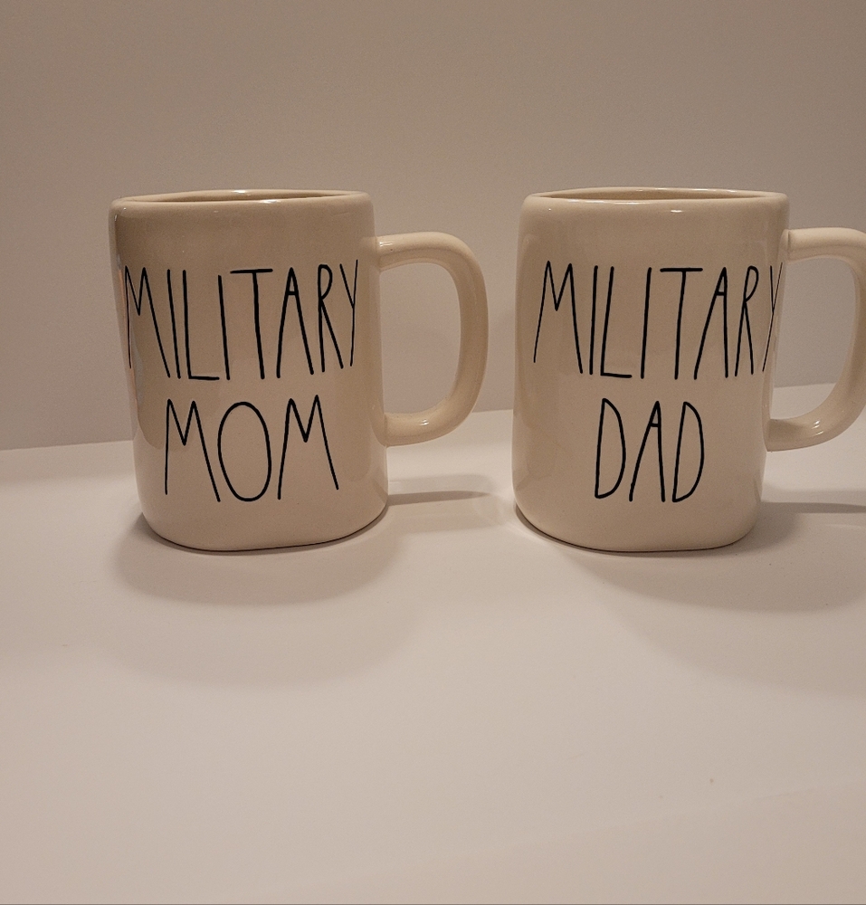 Rae Dunn Artisan Collection Military Mom & Military Dad Mug Set